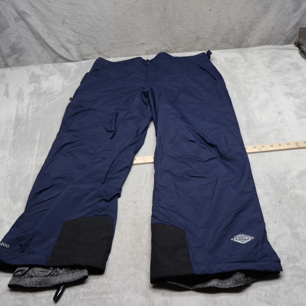 Columbia Pant Men Large Short Blue Insulated Waterproof Winter Bugaboo Ski 27x32